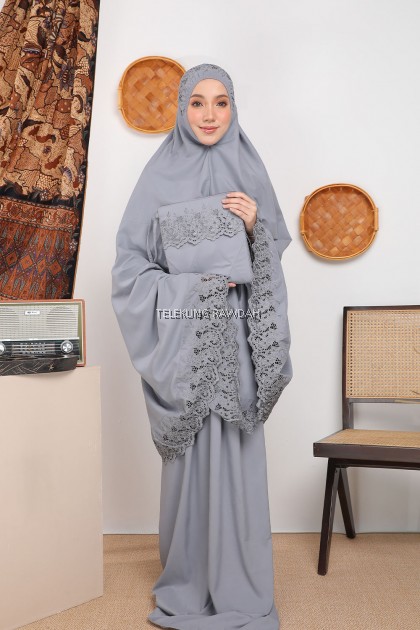 Telekung Rawdah - Safia Series Grey