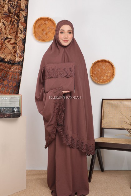 Telekung Rawdah - Safia Series Choco