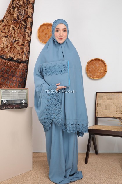 Telekung Rawdah - Safia Series Sapphire