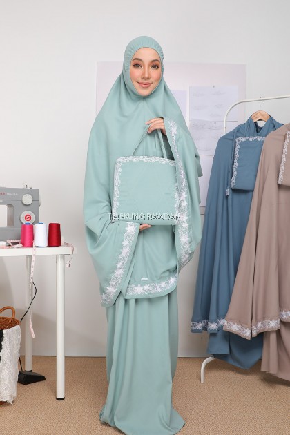 Telekung Rawdah - Humayra Series in Tiffany