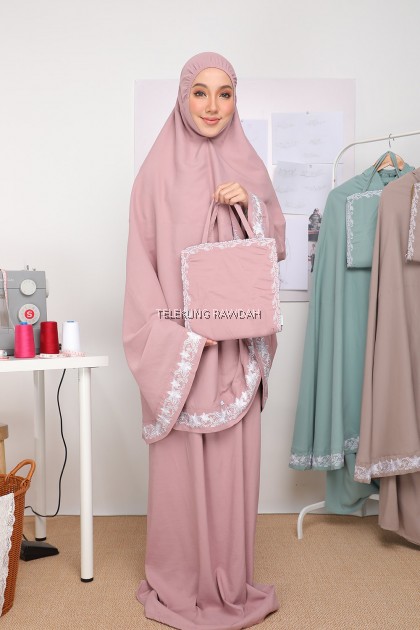 Telekung Rawdah - Humayra Series in Blush