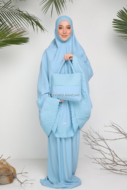 Telekung Rawdah - Damia Series in Blueberry